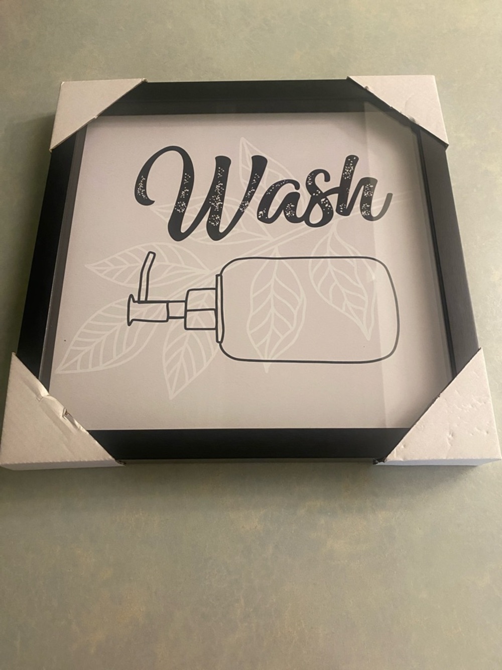 Bathroom Wash Wall Art Sign - Black & White